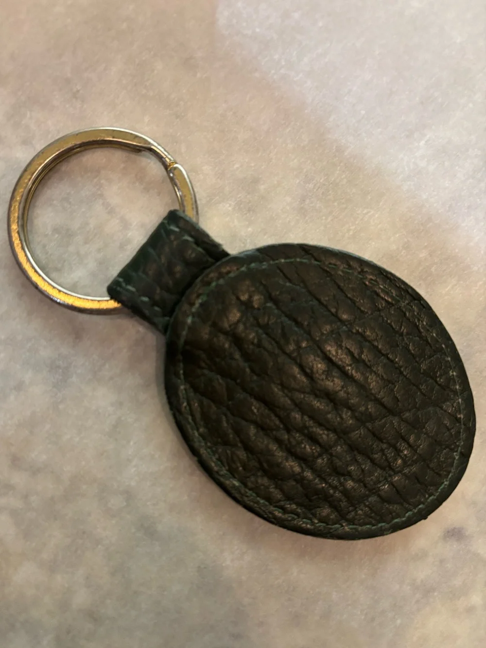 Dooney & Bourke Vintage Leather Oval Key Fob Ring All Weather Leather Duck Logo